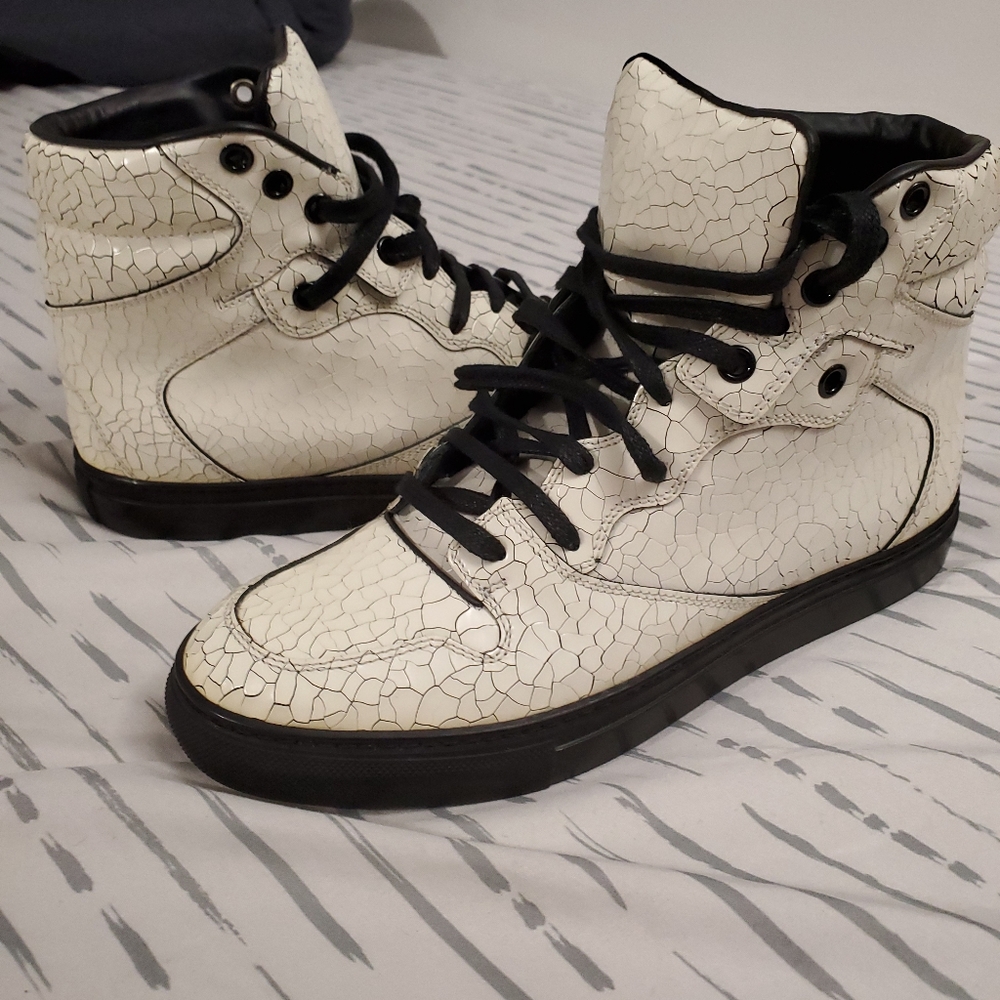 Balenciaga white cracked shoes